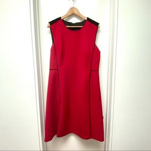 Judith and Charles red dress